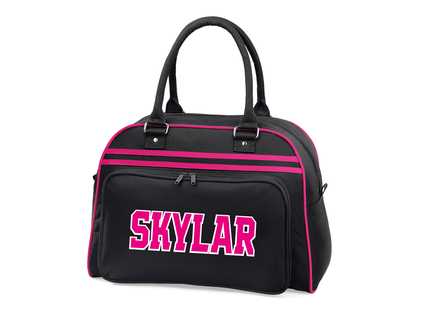 Retro bowling bag with protective base feet and shoulder carry option