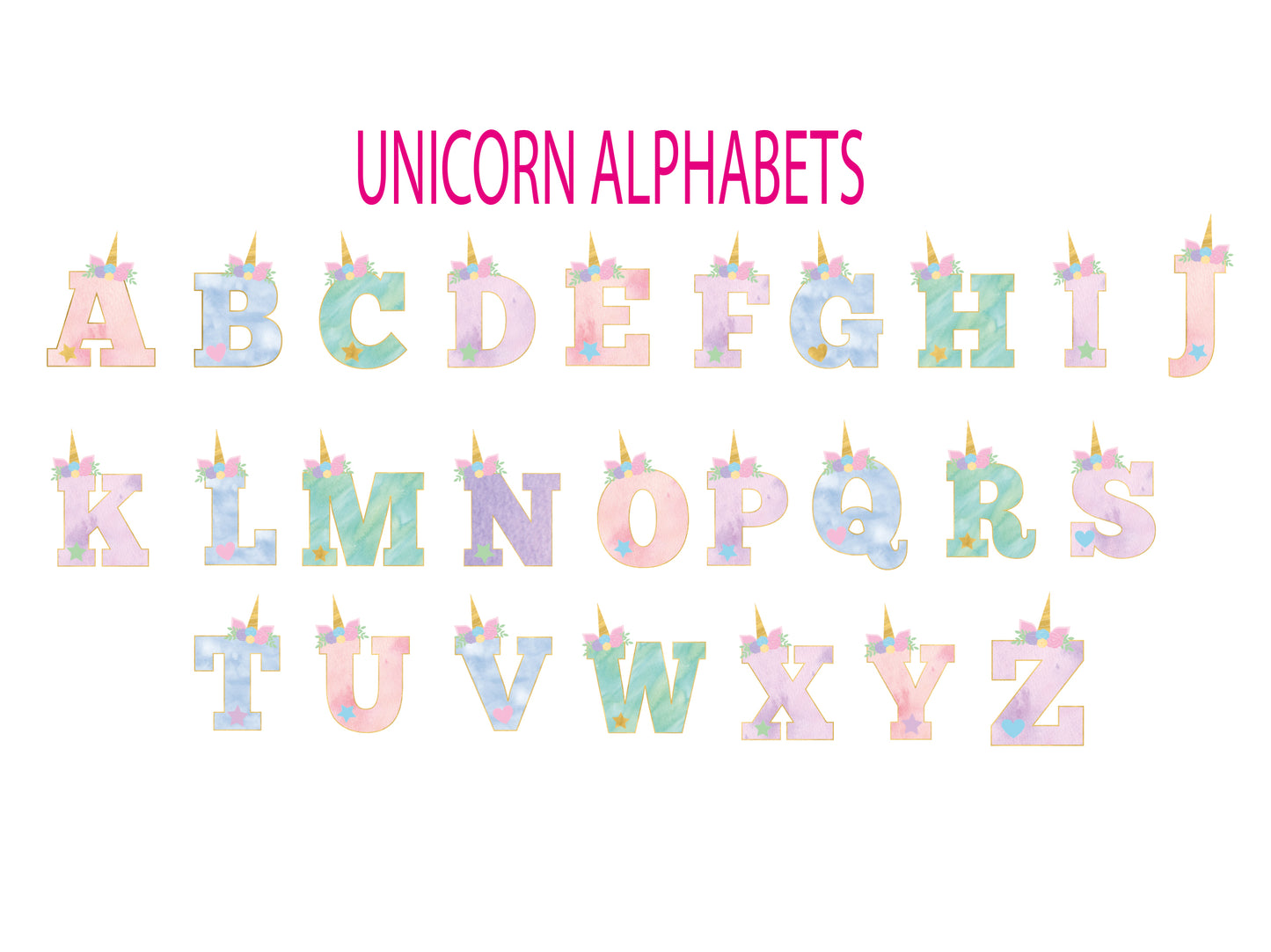 Initial unicorn pencil case from personalised school set