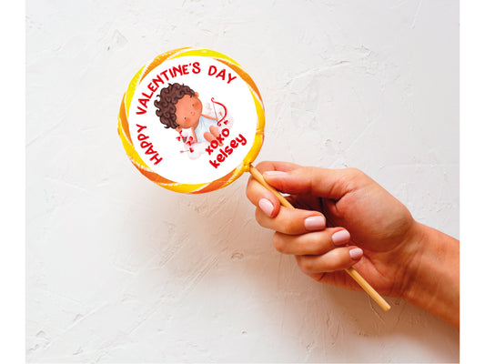 Valentine giant lollipop with pink heart themed design