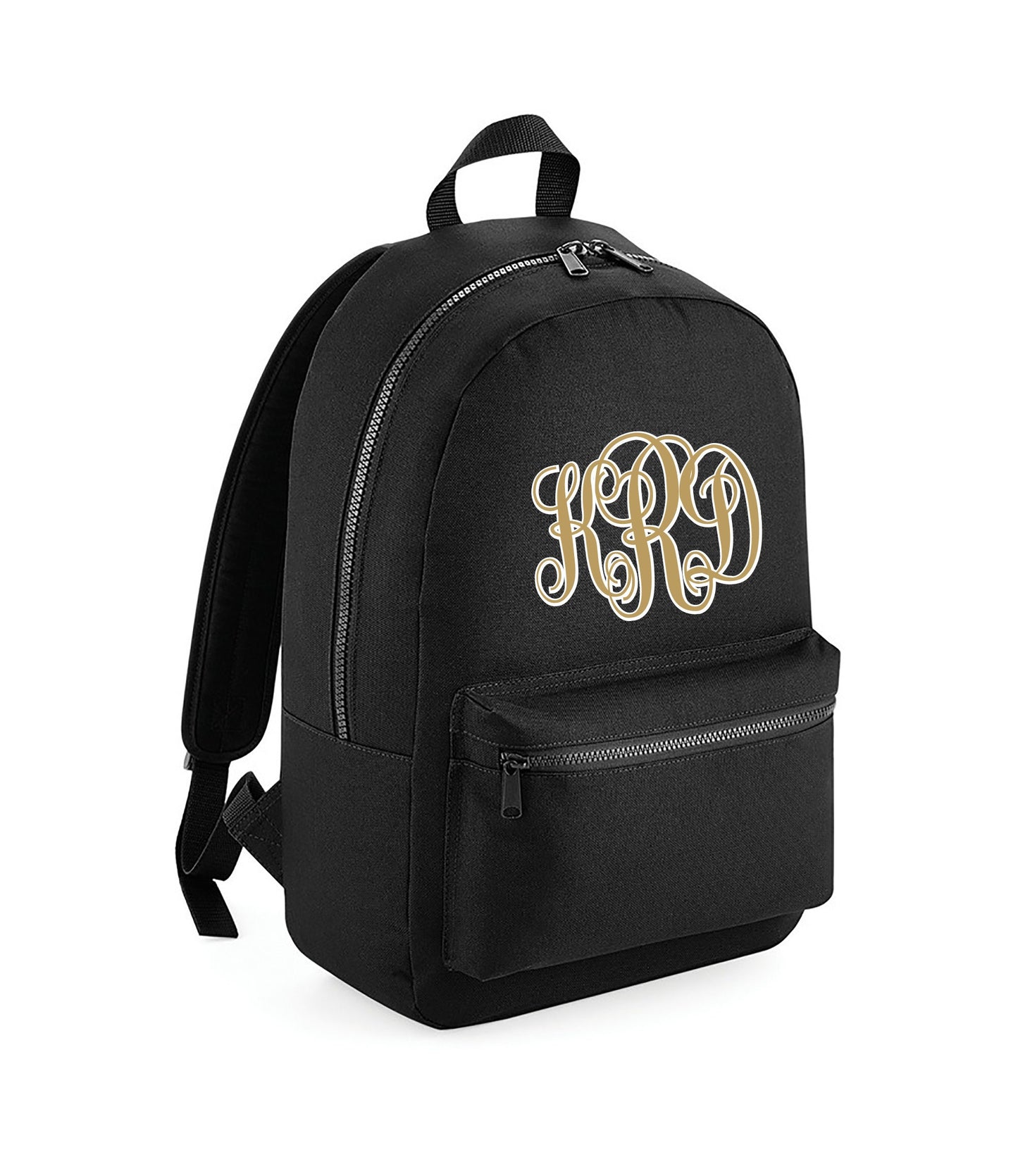 Padded back panel detail on personalised monogram kids school backpack