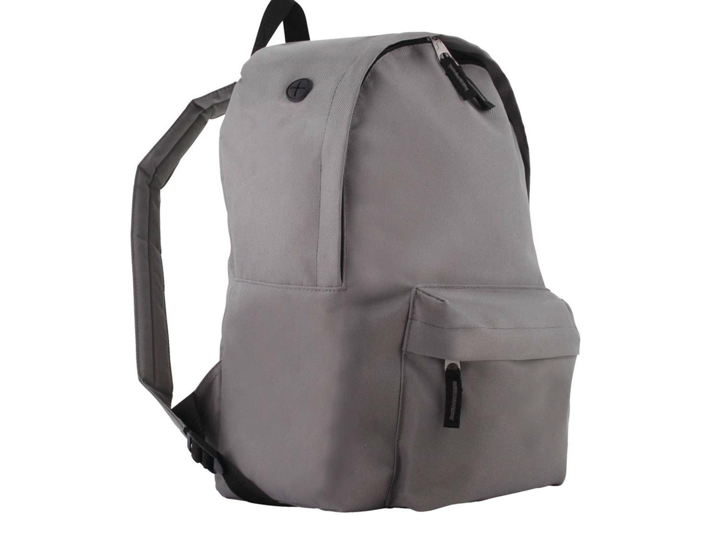 Space themed personalised kids backpack showing front zip pocket and carry handle