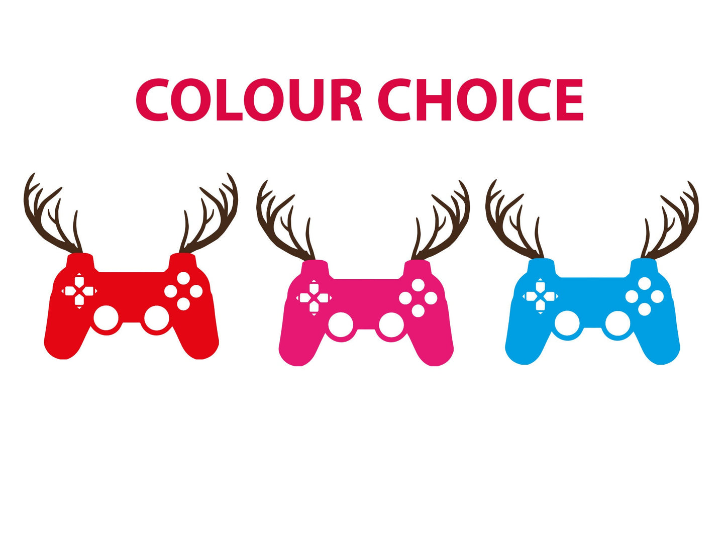 Personalised gamer Christmas jumper in navy blue with festive gaming reindeer design