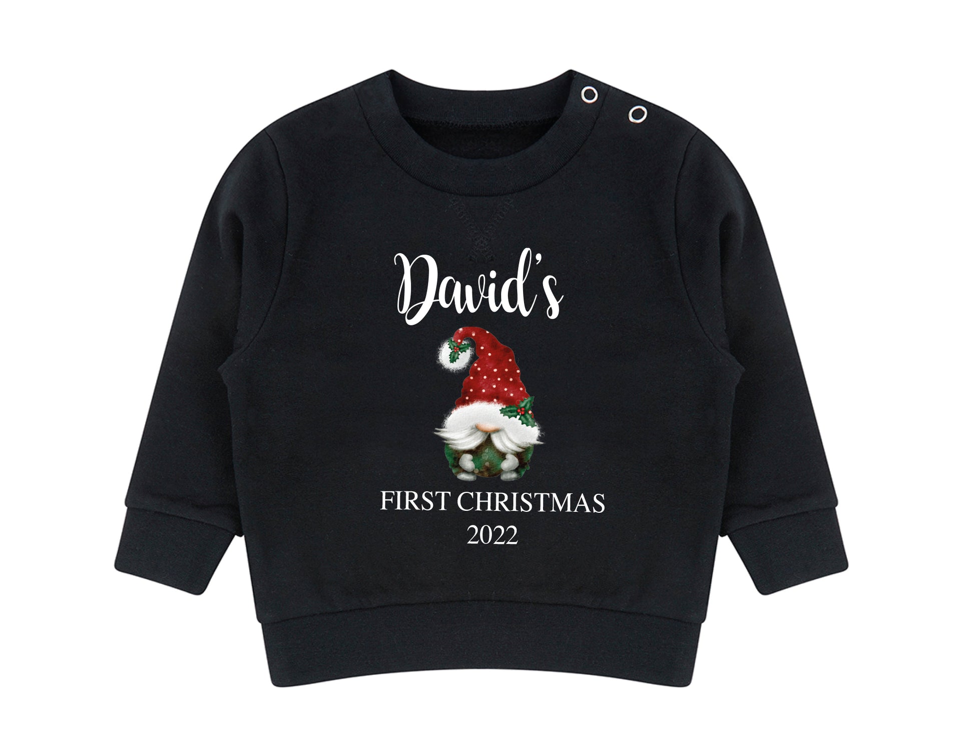 Personalised gonk first Christmas jumper in alternative colour