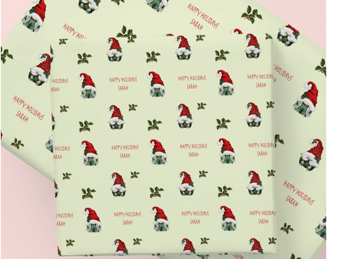 Personalised Christmas Gonk Wrapping Paper