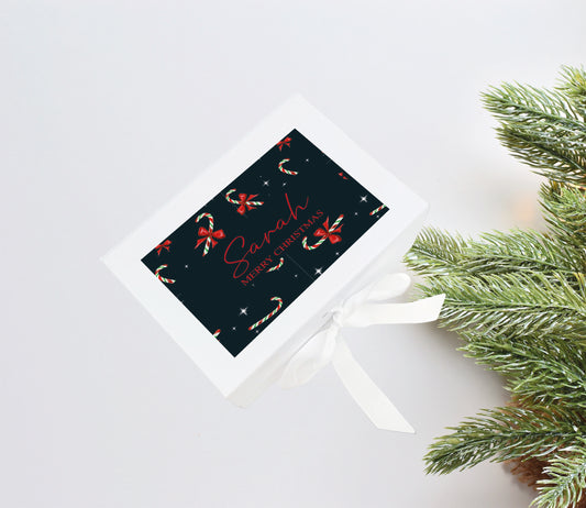 Candy cane design Christmas gift box