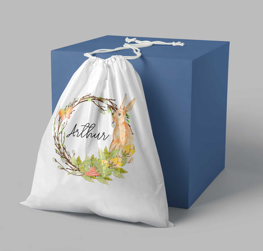 Personalised Easter gift bag with custom name for egg hunts