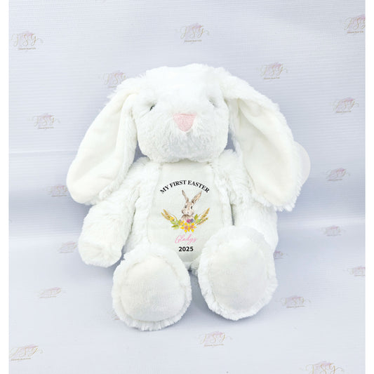 Personalised My First Easter bunny plush in pastel colour with name