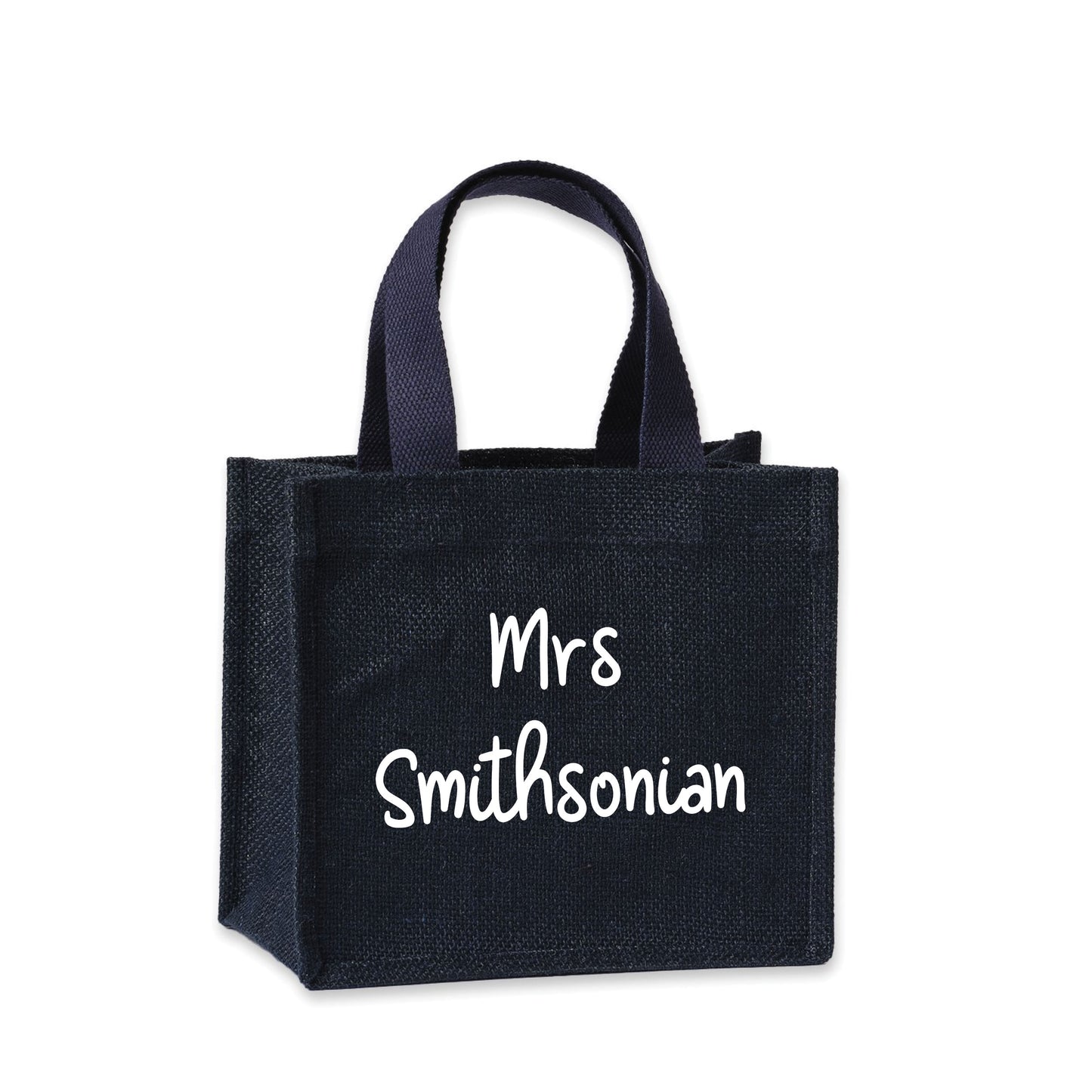 Teacher tote bag showing size and colour options