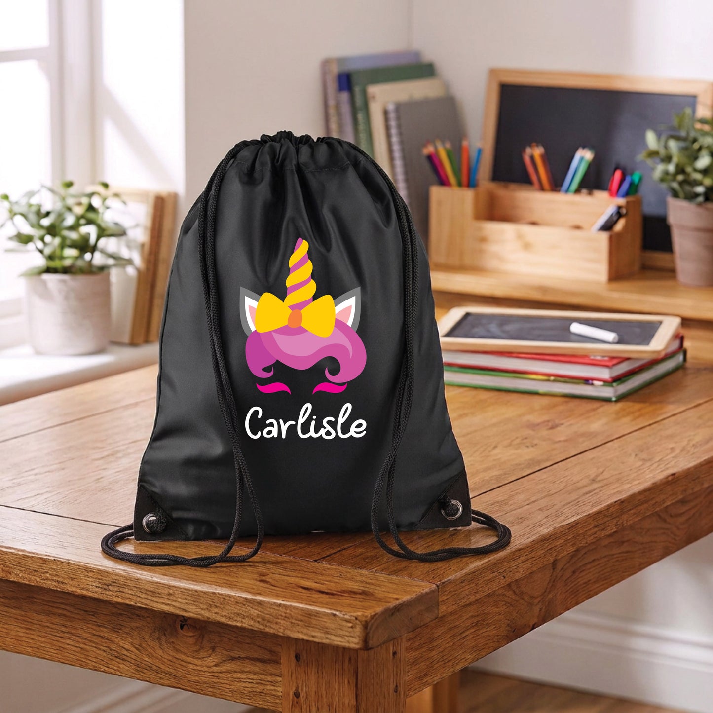 Personalised Unicorn Drawstring Gym Bag