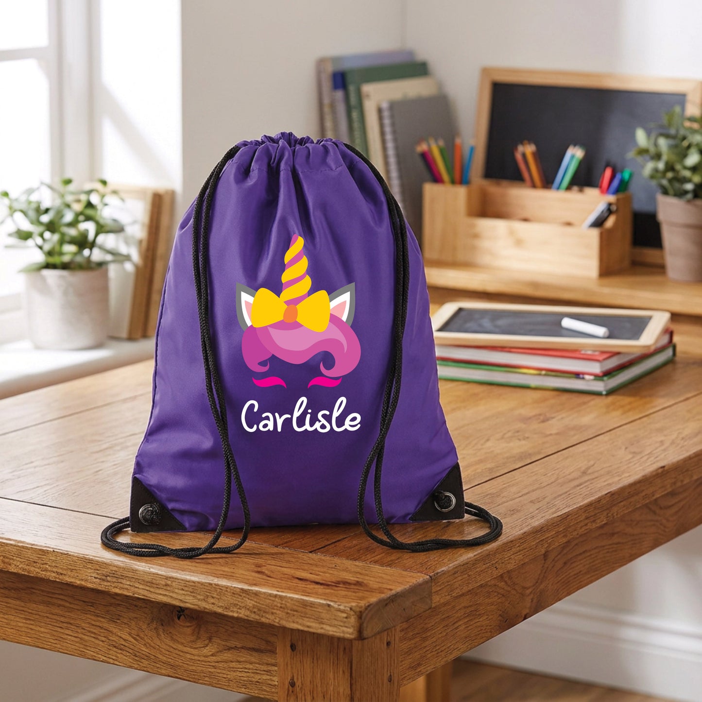 Personalised Unicorn Drawstring Gym Bag