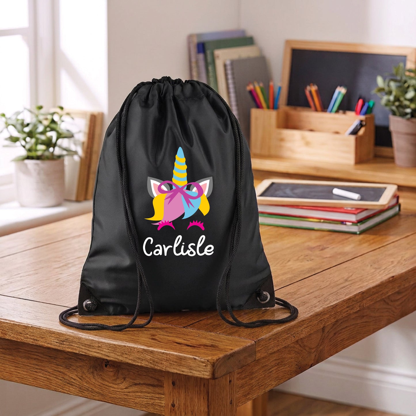Personalised Unicorn Drawstring Gym Bag