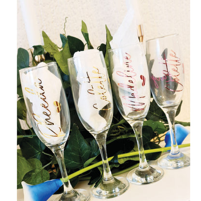Personalised Wedding Champagne Glass