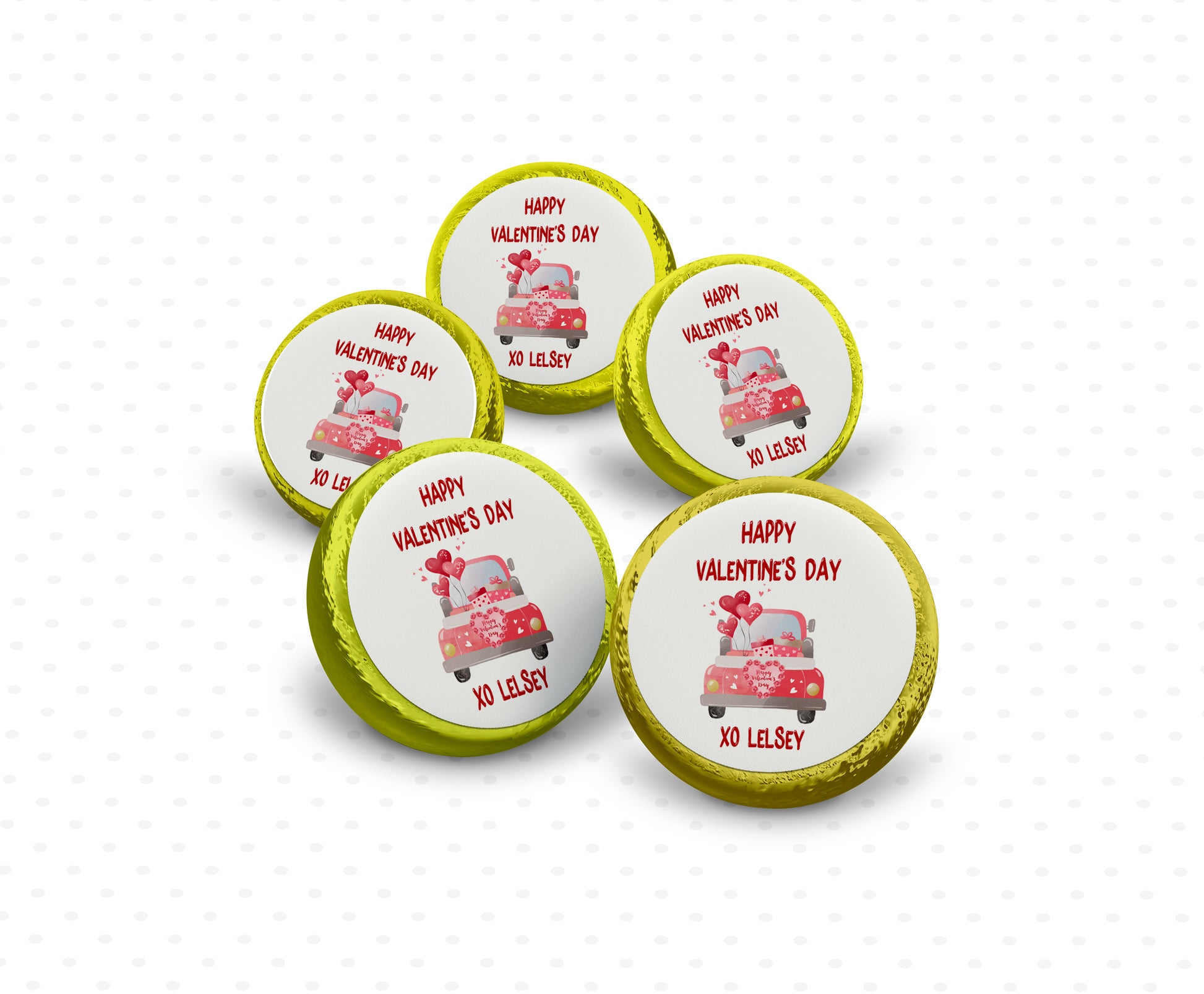 Valentine chocolate gift with love heart design