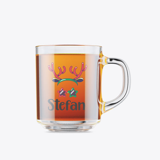 Personalised Christmas mug with festive design and custom name in 250ml
