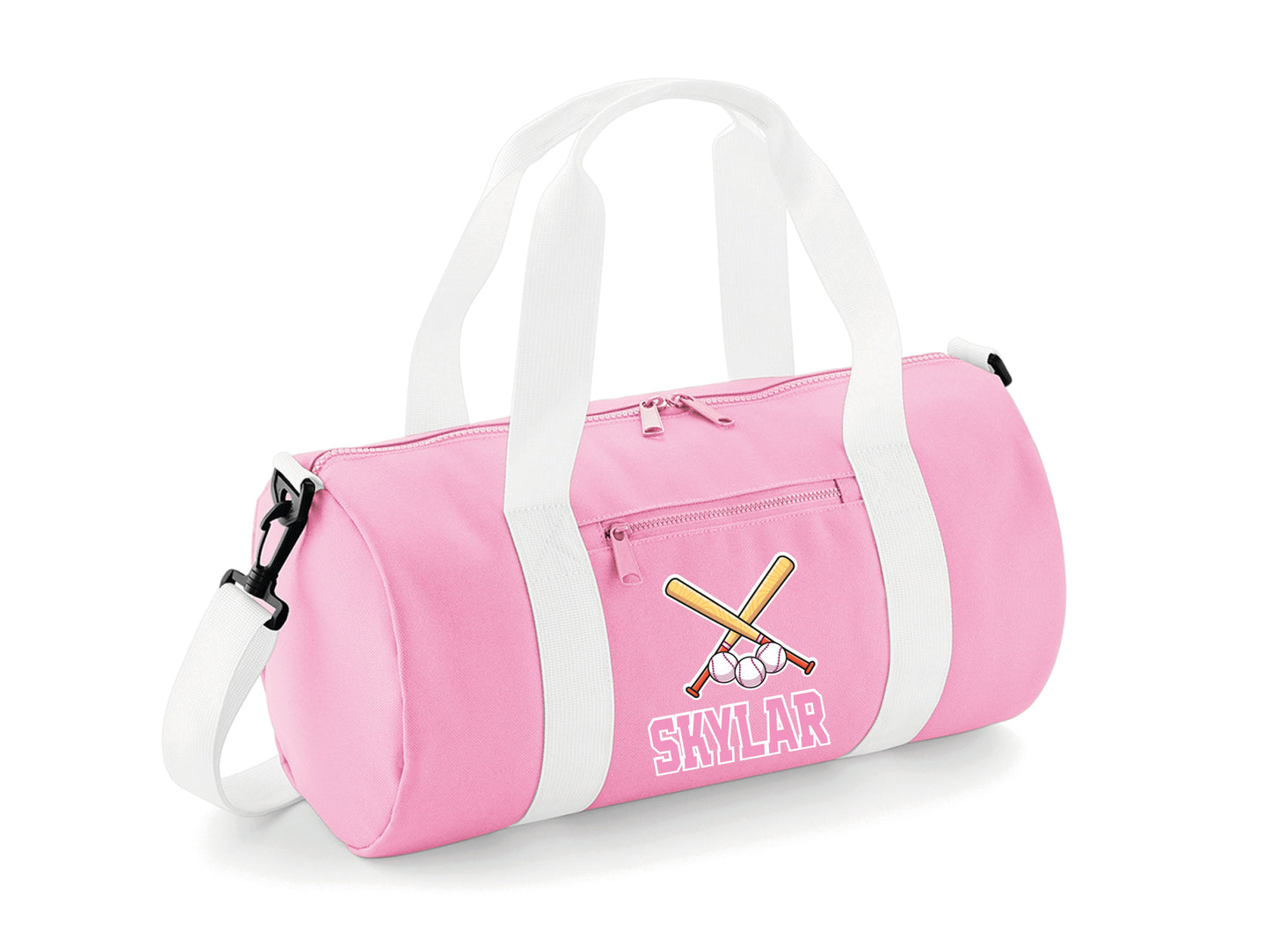 Interior of personalised cricket kit bag with zip compartments