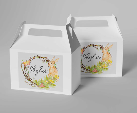 Personalised Easter gift boxes with custom name for egg hunts and gifts