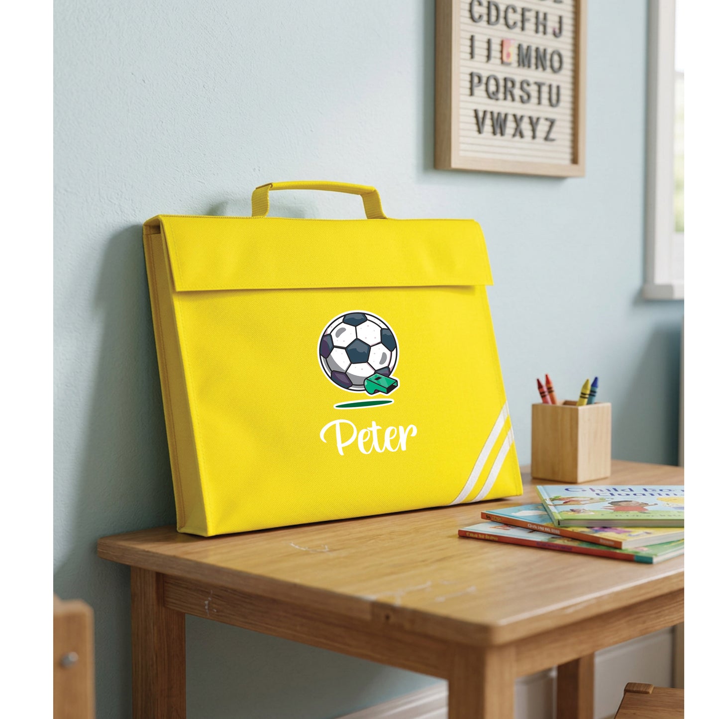 Personalised Football Book Bag with Name