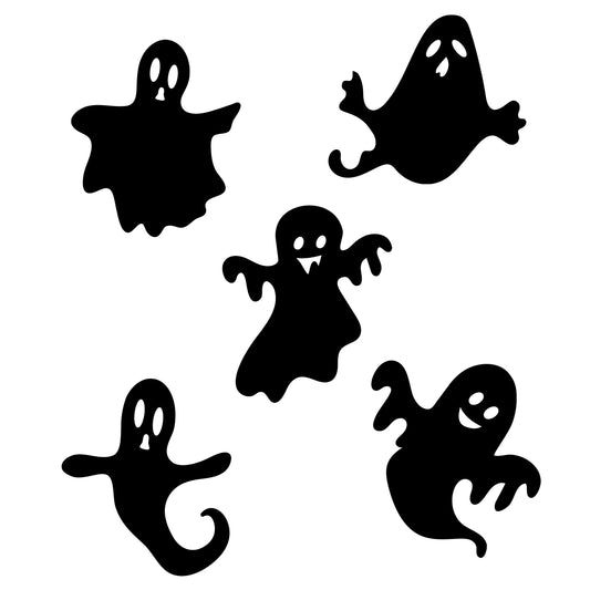 Ghost window stickers showing individual silhouette designs