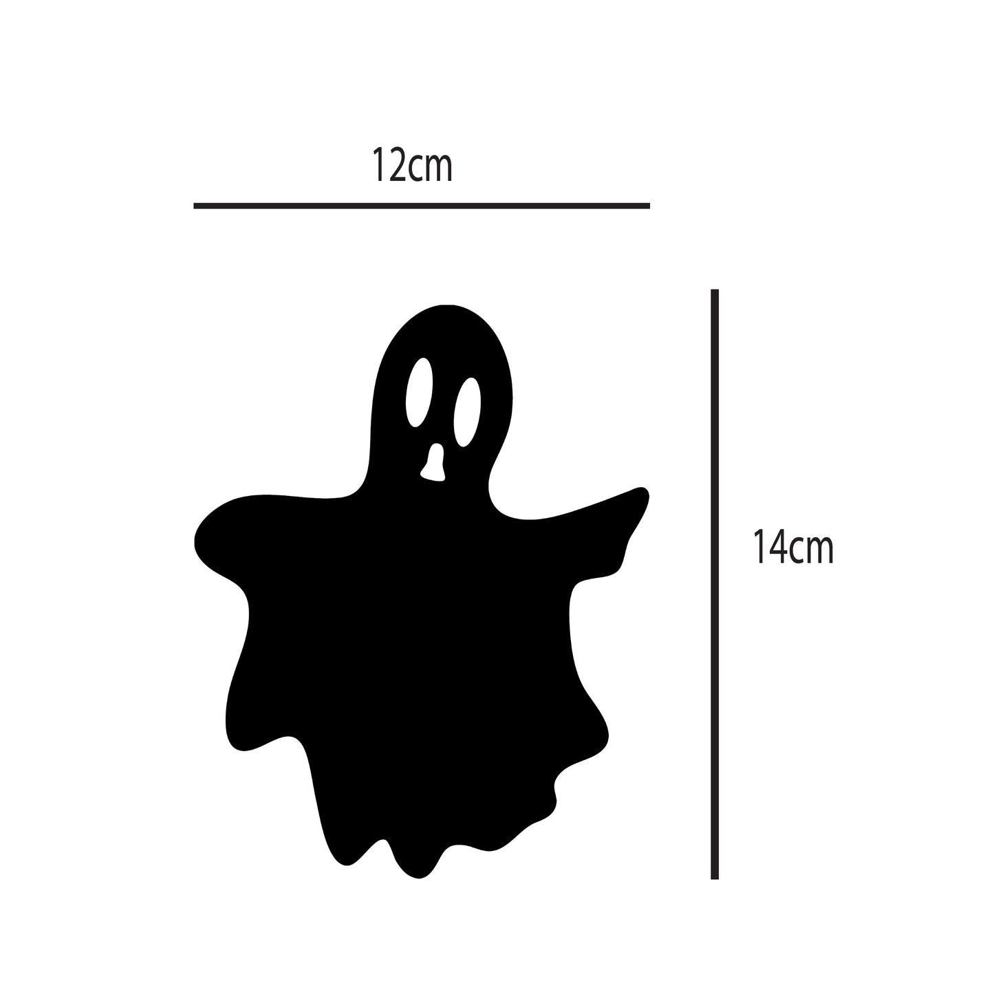 Ghost silhouette stickers applied to window for Halloween