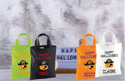 Pumpkin trick or treat bags in multiple colours