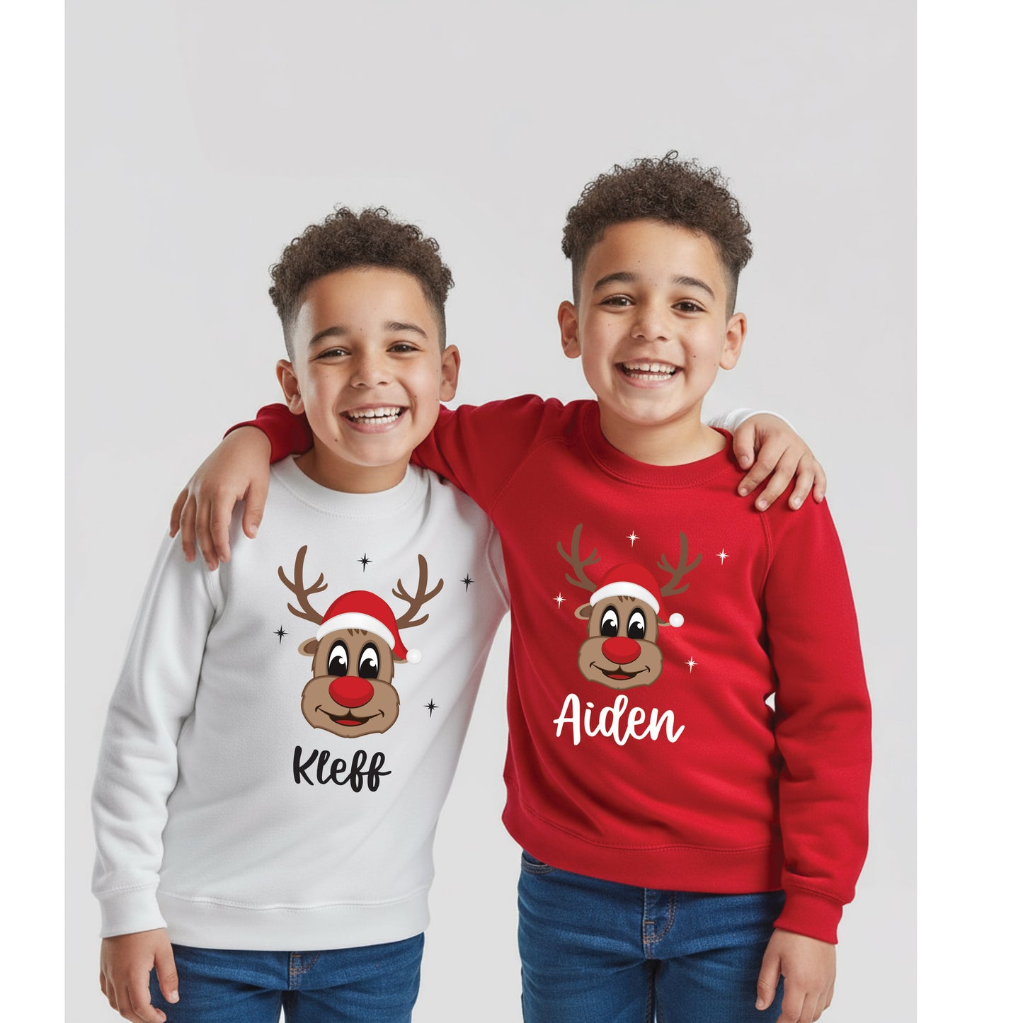 Reindeer Christmas jumpers in multiple colour options