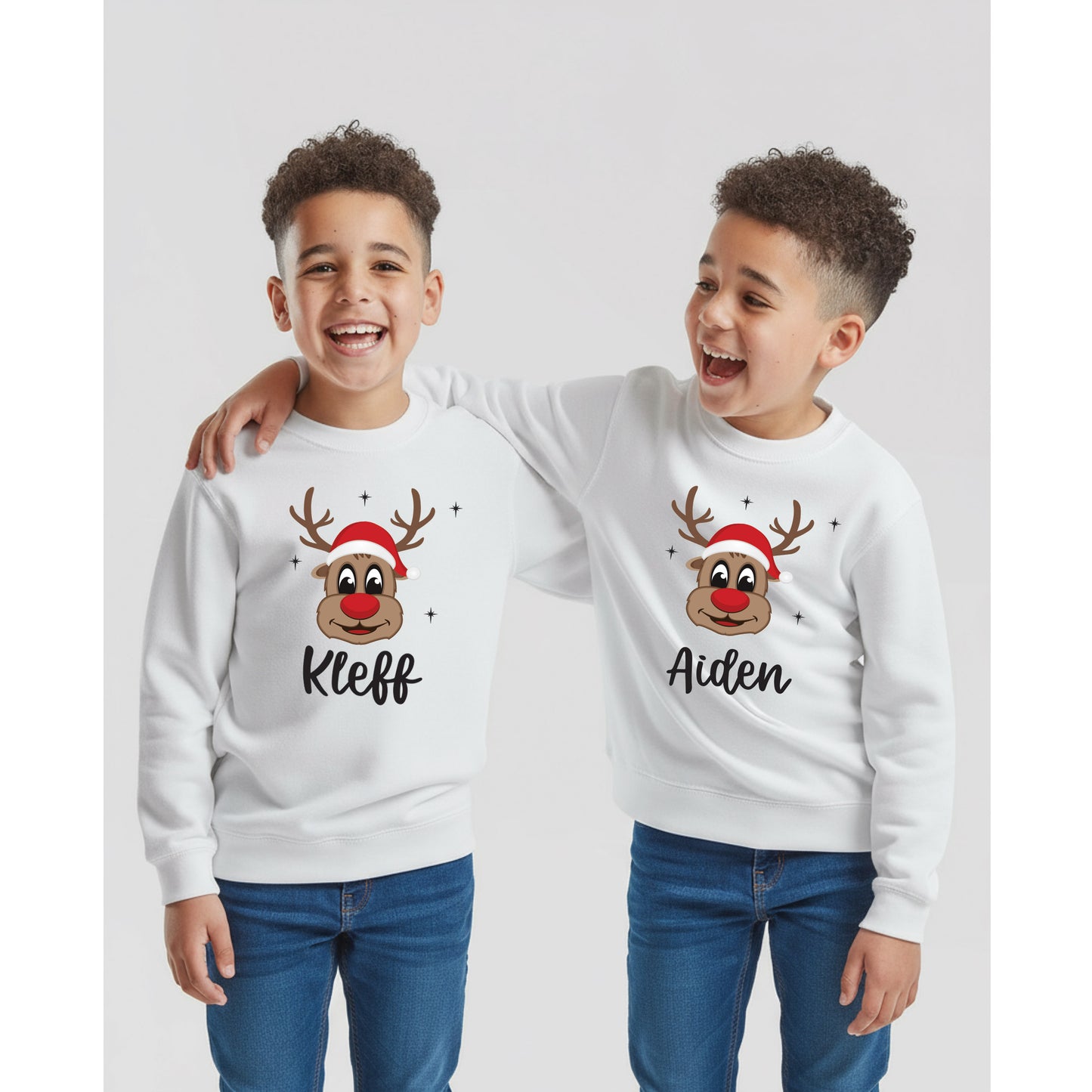 Baby reindeer Christmas jumper from matching family set