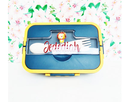 Interior of personalised kids lunch box showing spacious compartment