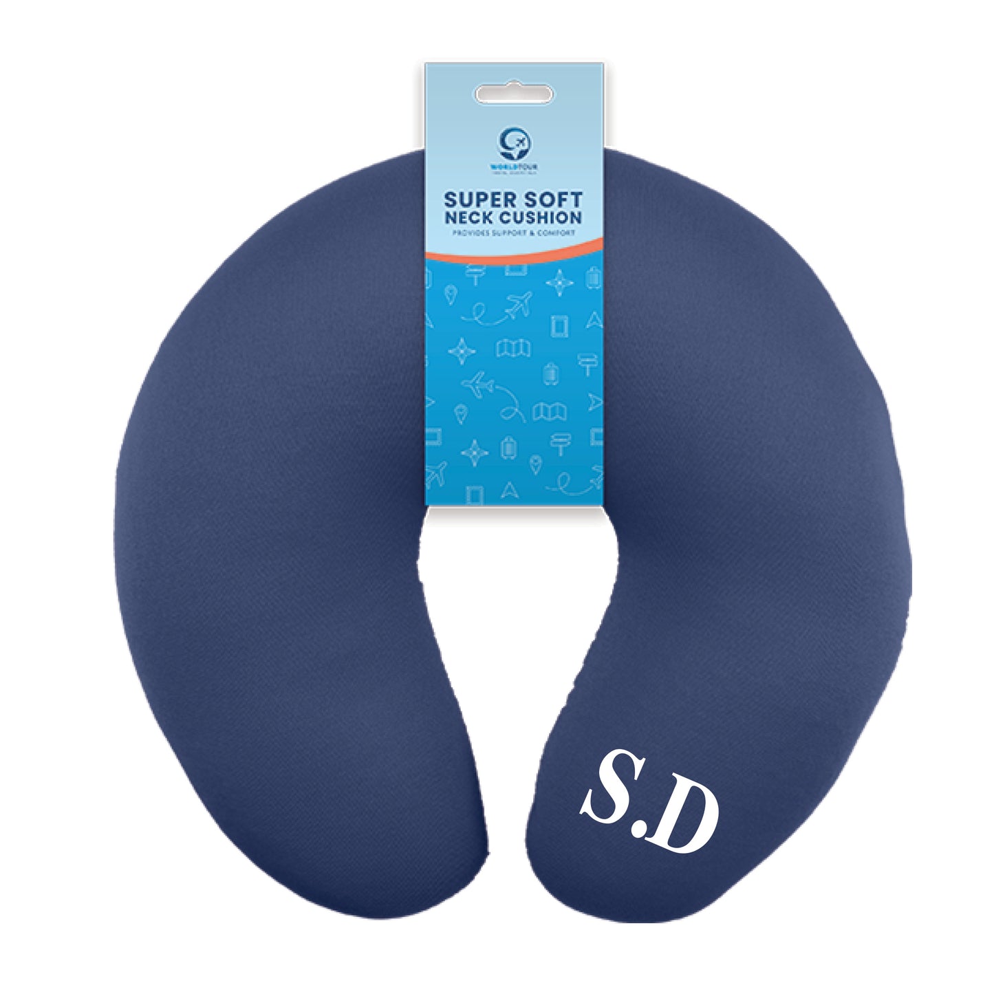 Personalised super-soft travel neck pillow with custom name