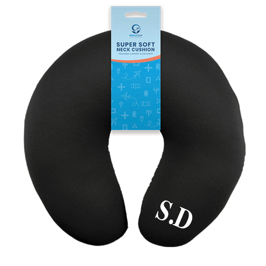 Travel neck pillows in multiple colours with personalised name options