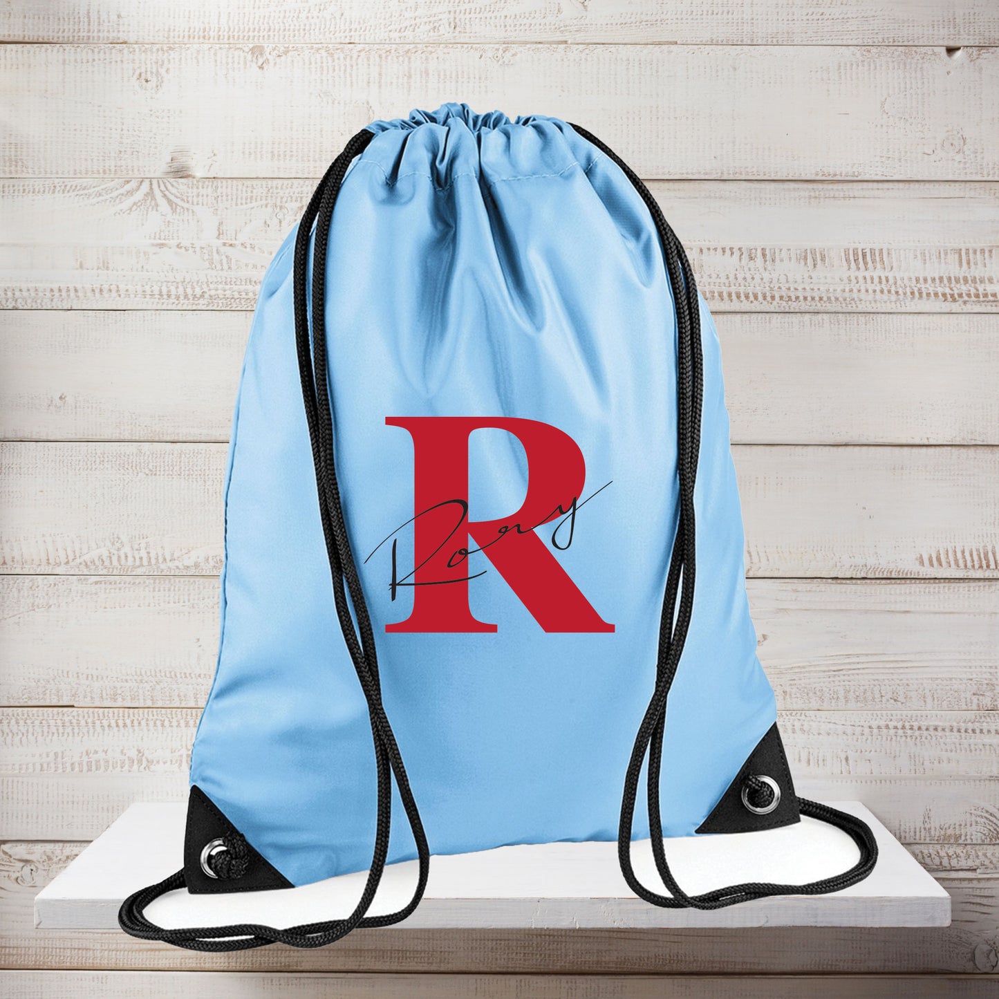 Personalised Name and Initial Drawstring PE Bag