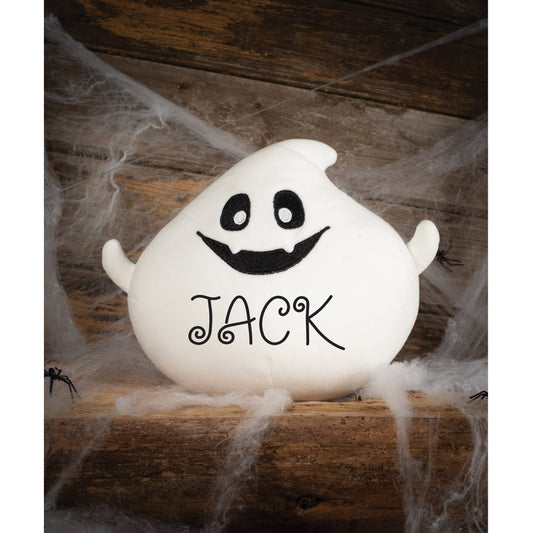 Personalised plush ghost Halloween decoration with custom name