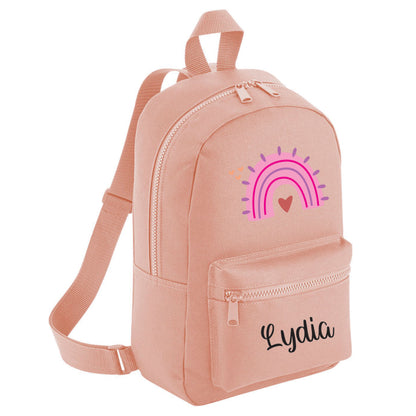 Personalised Girl's School Bag - Rainbow design Backpack