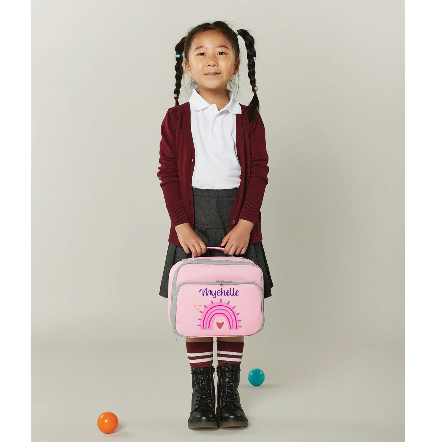 Personalised lunch bag showing PEVA insulated interior