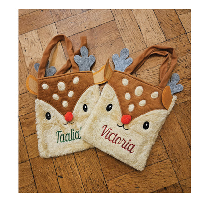 Reindeer Gift Bag personalised with name