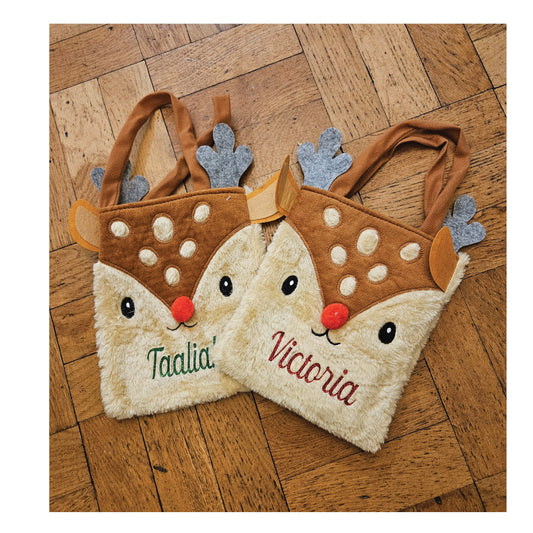 Reindeer Gift Bag personalised with name