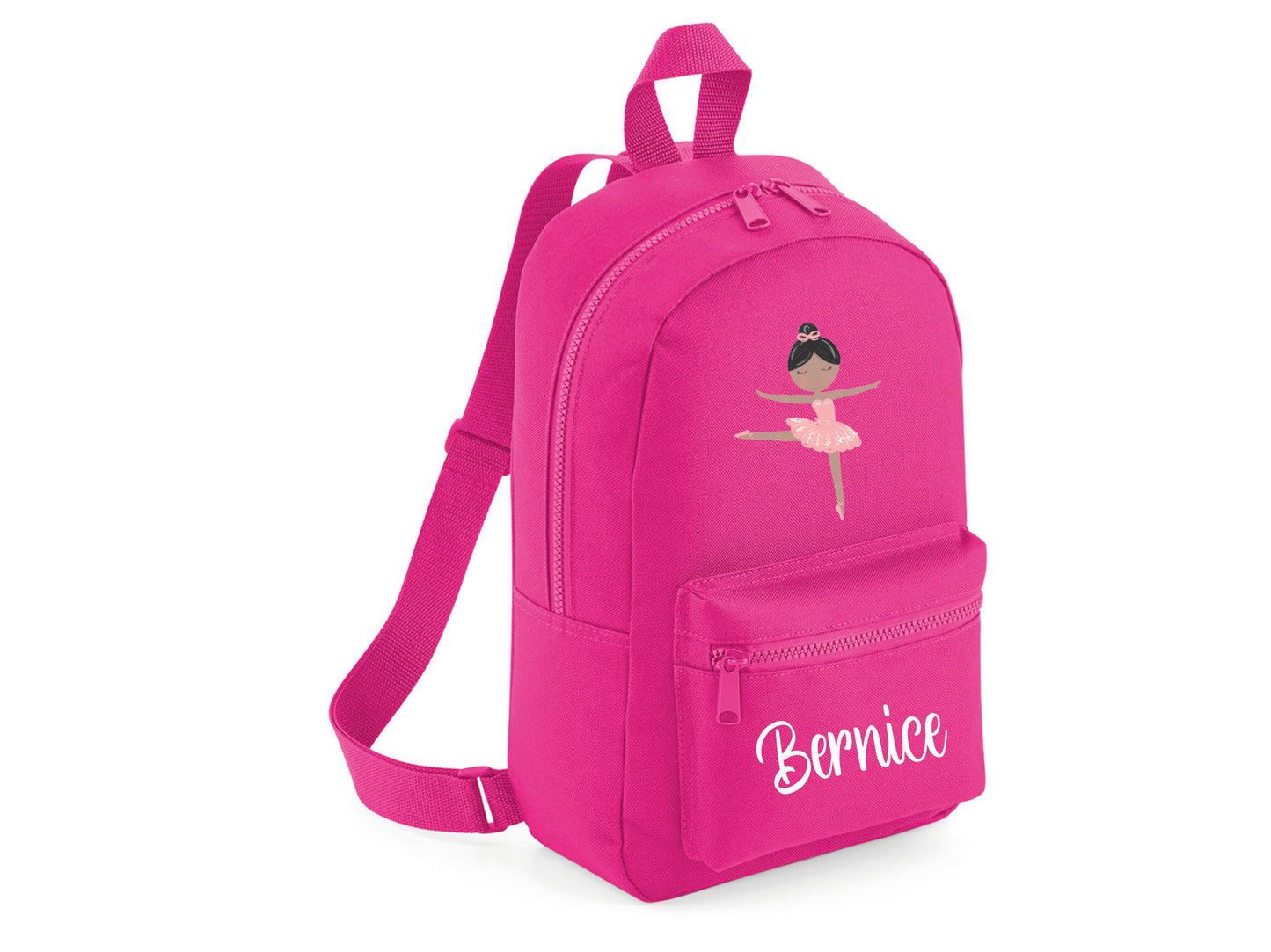 Ballerina design options A B and C for personalised ballet school bag