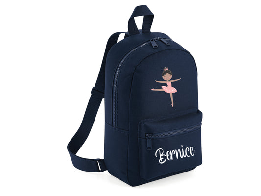 Ballet backpacks in multiple colours showing ballerina design options