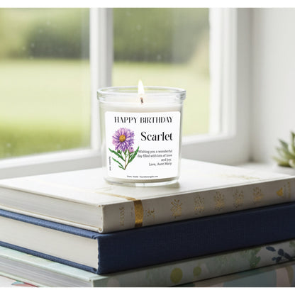 Personalised Birthday Candle Gift - Birth Flower Gifts for Her