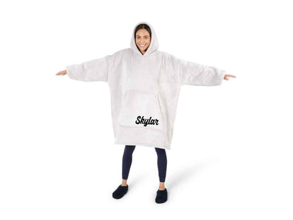 Silver grey hoodie blanket