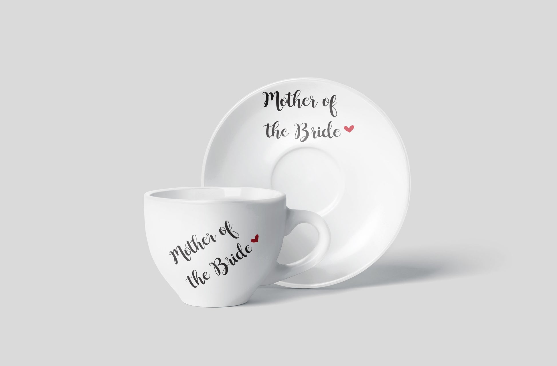 Personalised Mother of the Bride porcelain teacup and saucer with custom name