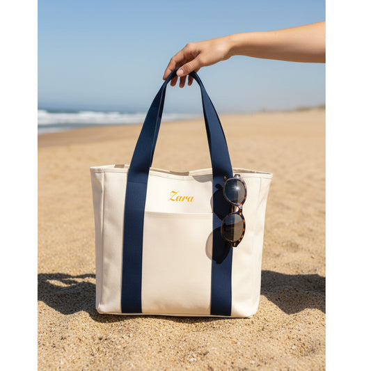 Embroidered tote bags showing colour and embroidery options