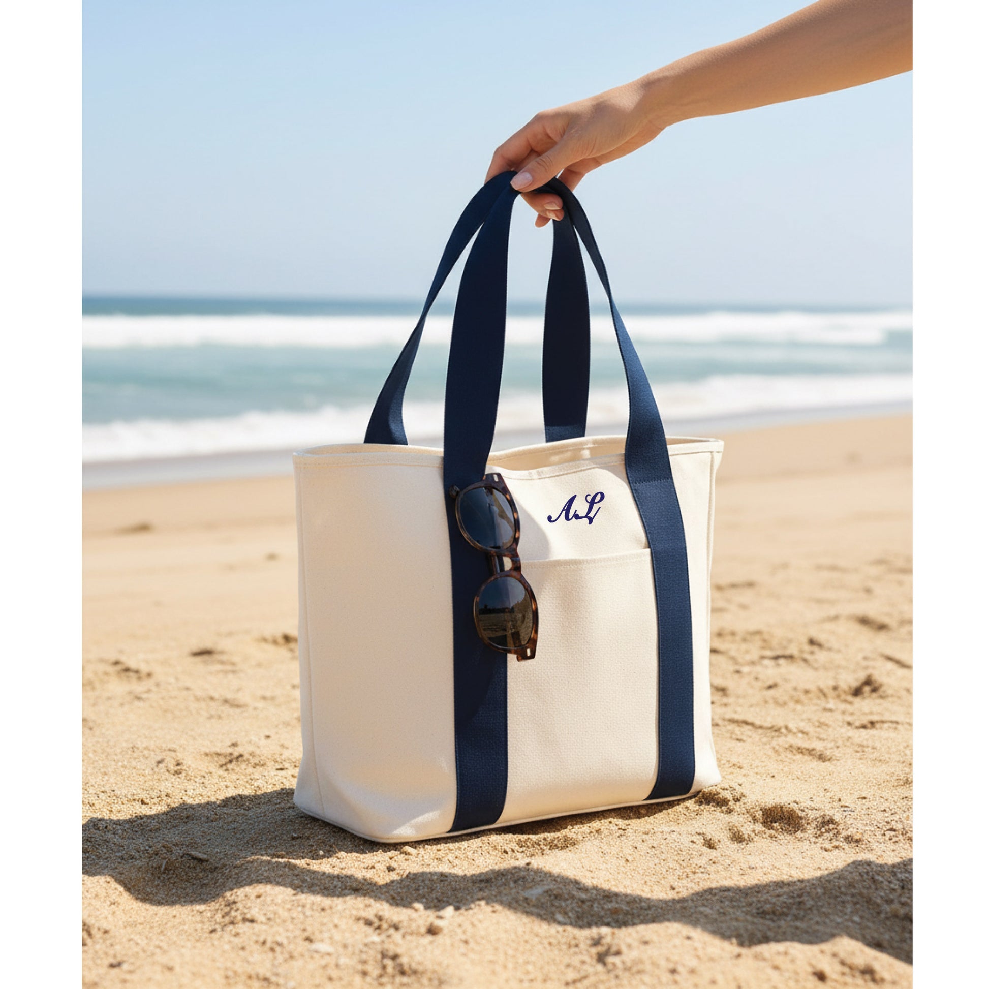Personalised embroidered tote bag in alternative colour