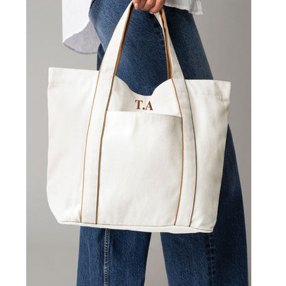 Custom embroidered tote bag with personalised name or initials