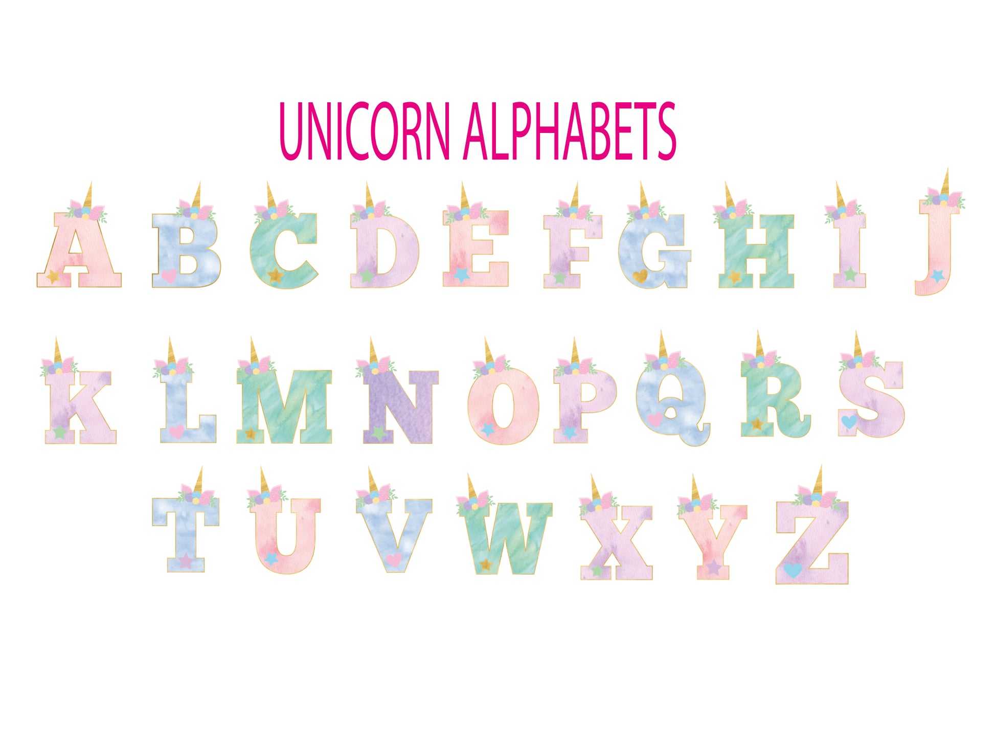 Initial unicorn pencil case from personalised school set