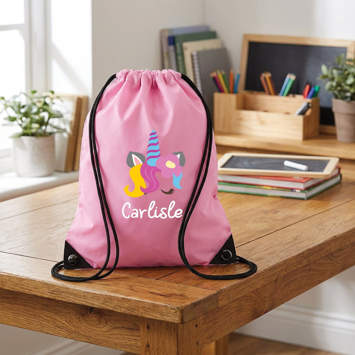 Personalised Unicorn Drawstring Gym Bag
