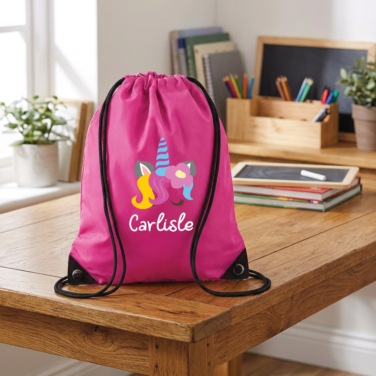 Personalised Unicorn Drawstring Gym Bag