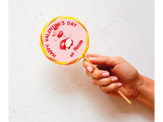 Personalised Valentine sweet gift lollipop with custom name and design