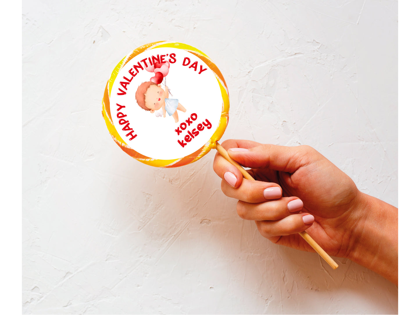 Valentine lollipop with dinosaur themed design