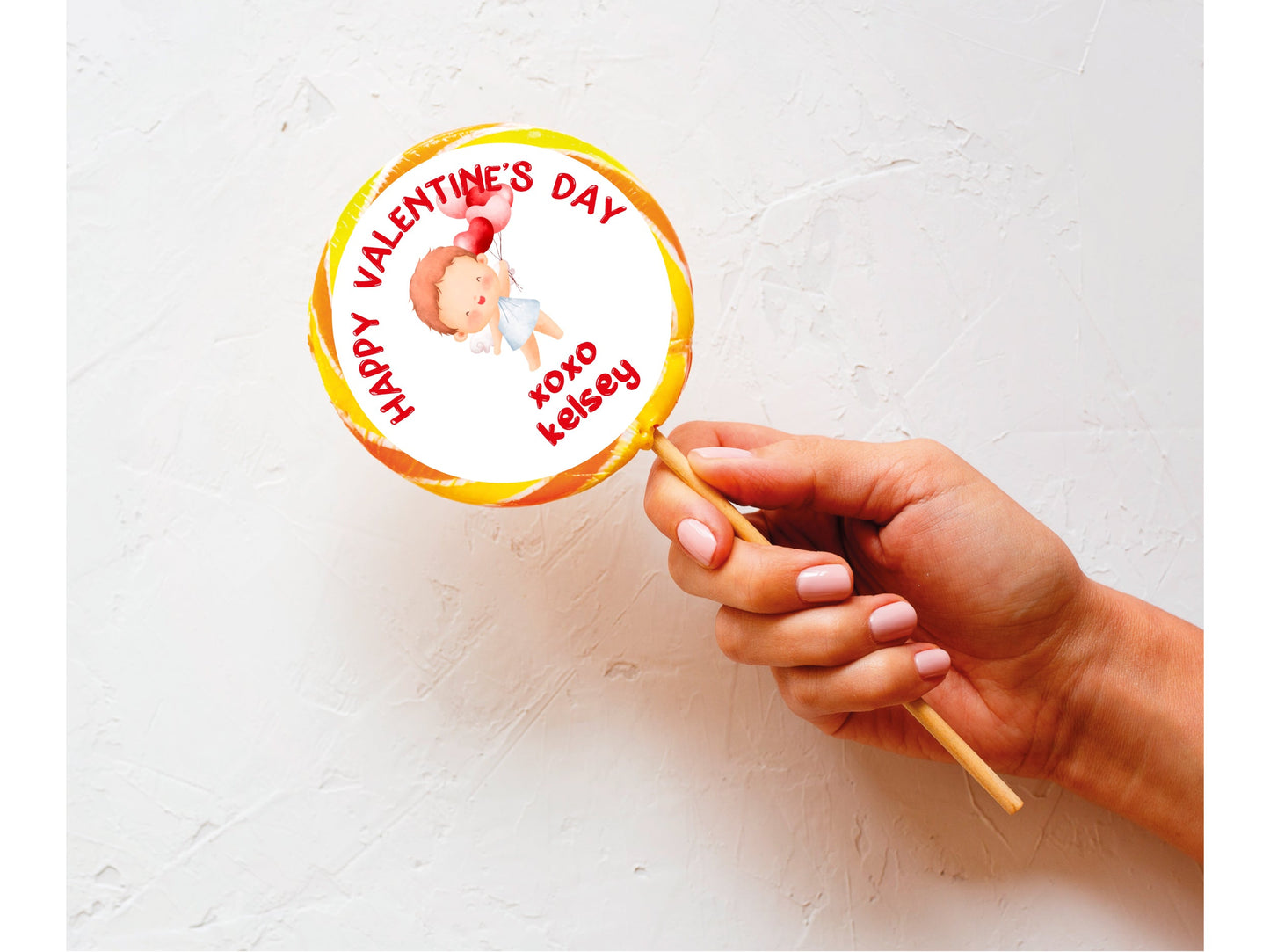 Valentine lollipop showing football themed design option