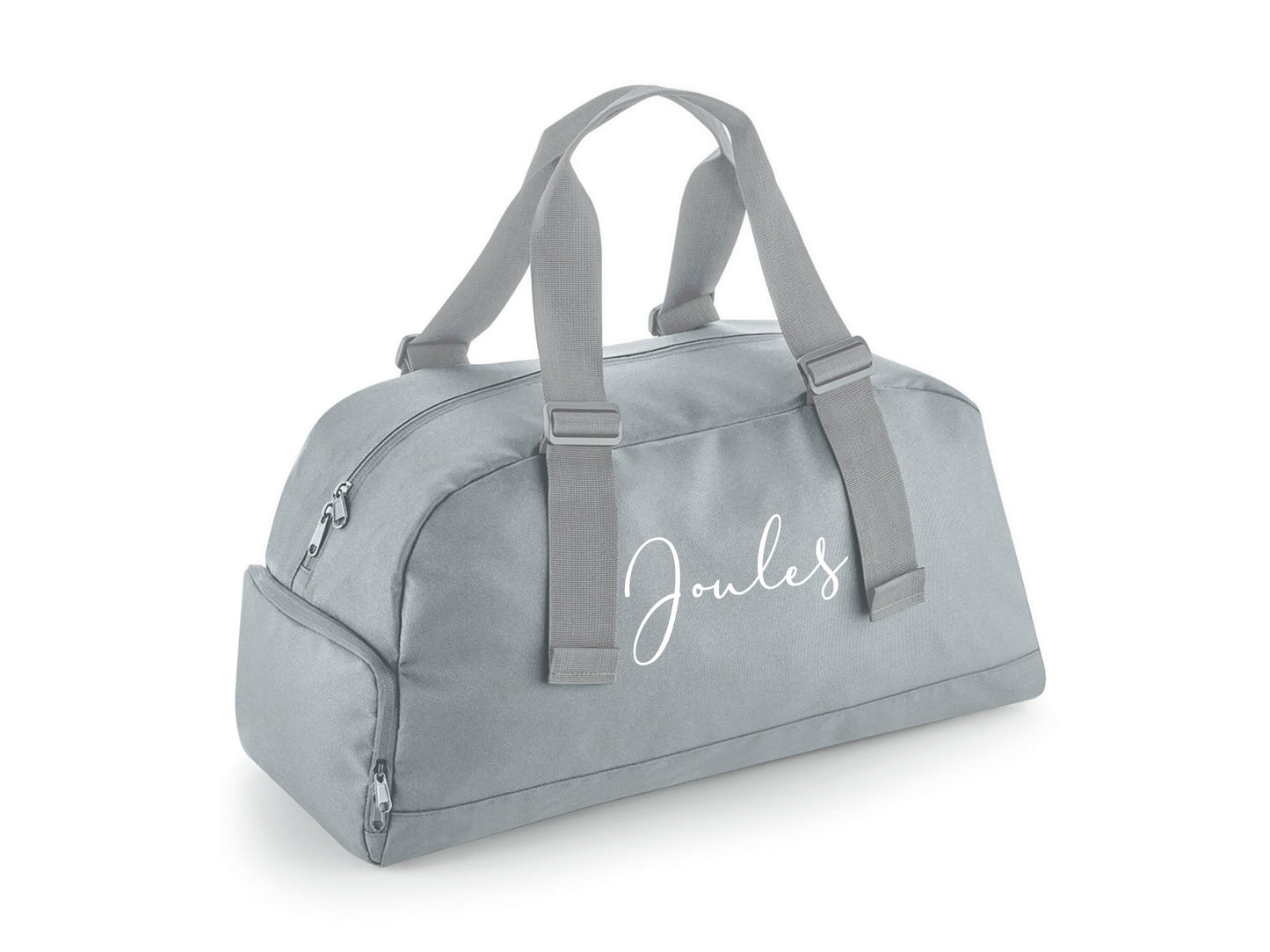 Interior of personalised dance holdall showing zip pocket and 23L capacity
